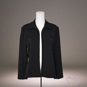 Rafaella Zip Front Jacket Black – Size 8 – Classic Career Workwear